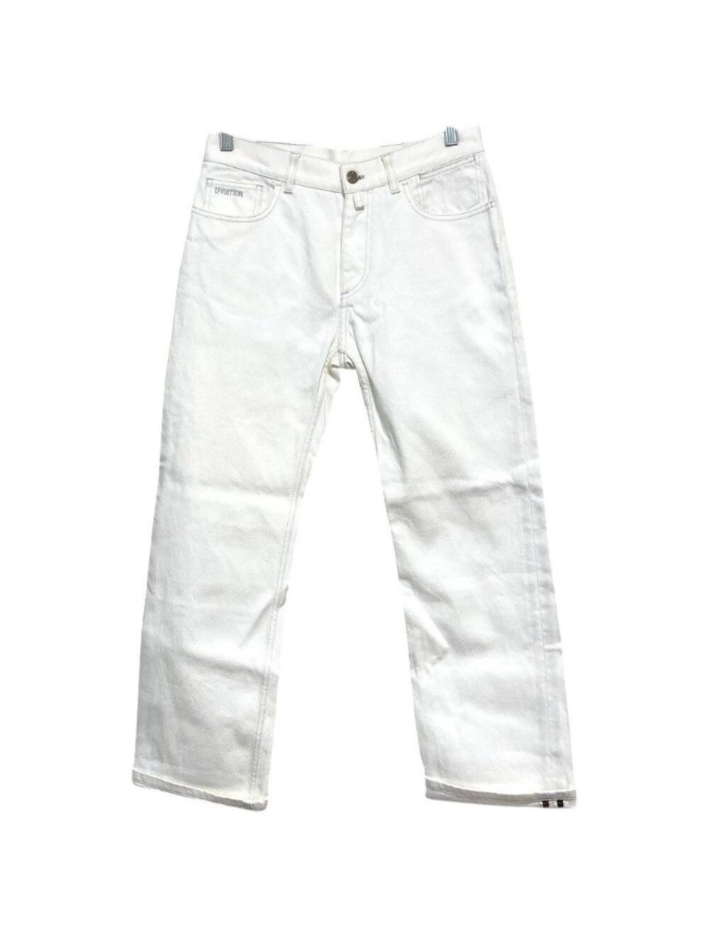 Louis Vuitton Logo Embroidery Selvage Denim Pants Jeans White